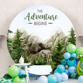 Aperturee - The Adventure Begins Round Birthday Backdrop